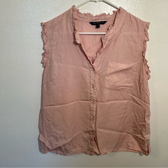 Velvet Heart Sleeveless Button Down Blouse Light Pink L - Picture 2 of 11